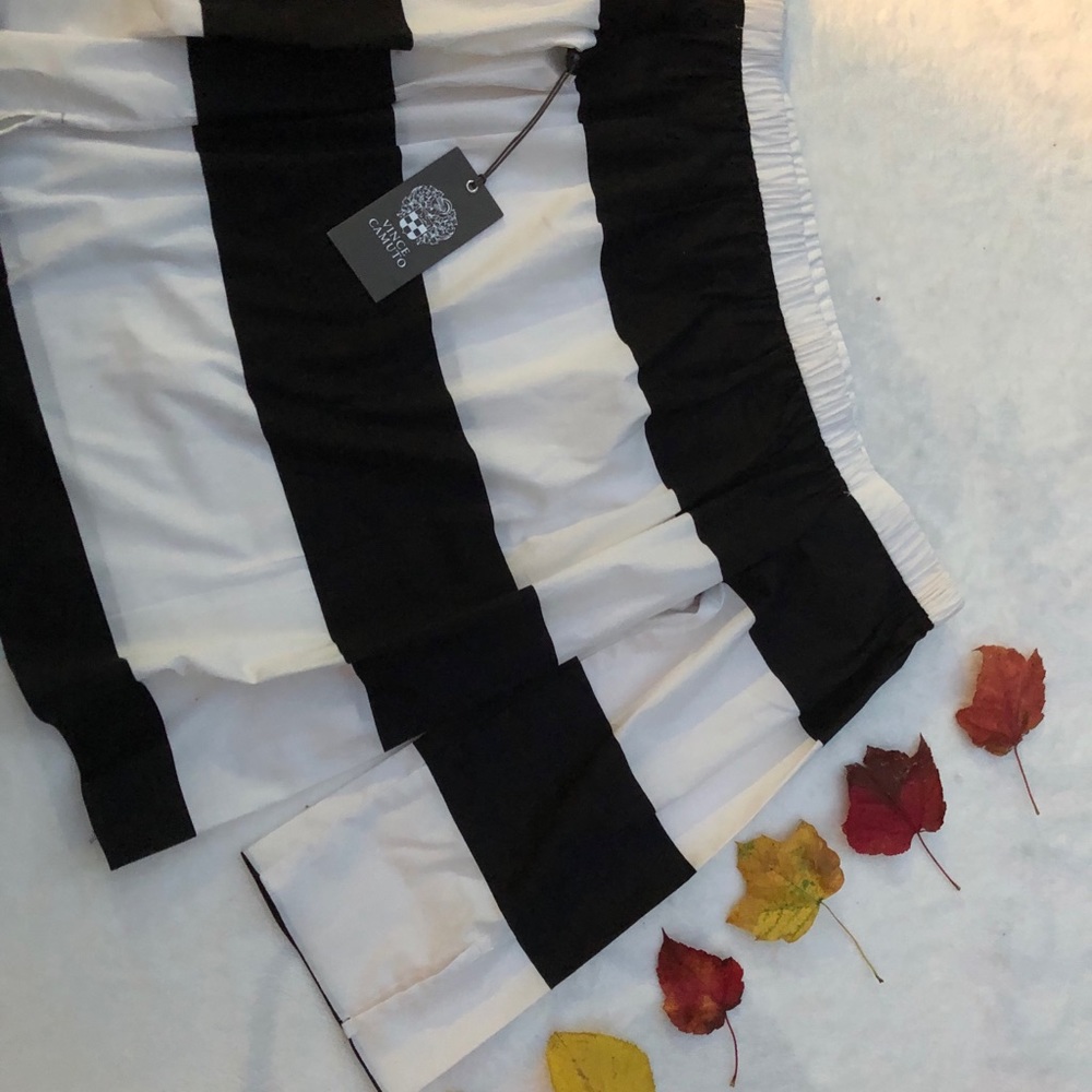 Black and White Vince Camuto Off the Shoulder Top